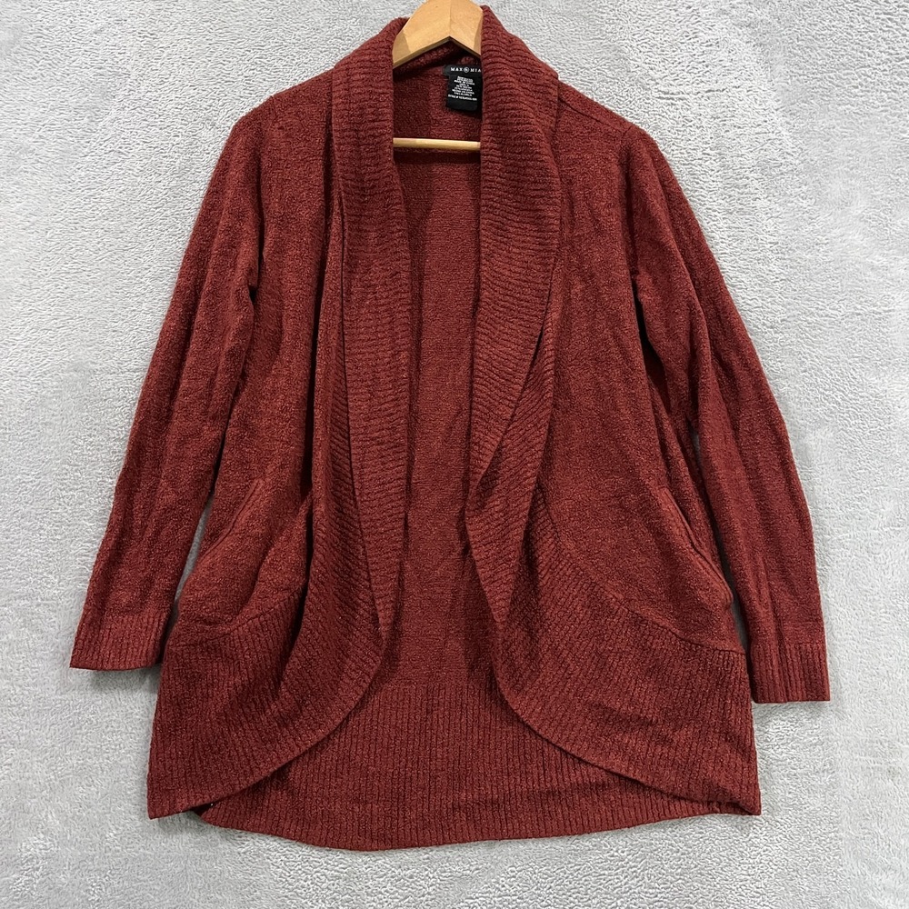 MAX & MIA Women's Small Open Front Shawl Collar Cardigan‎ Sweater with